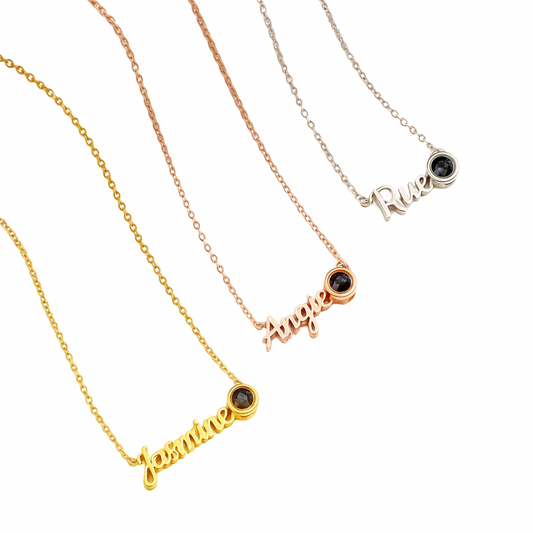 Always with you❤️Personalized necklace with photo and name